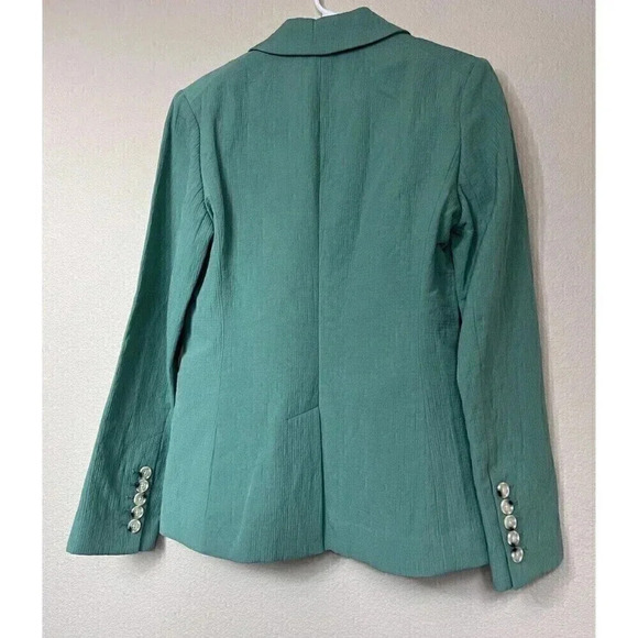 Veronica Beard Emsley Double Breasted Blazer Jacket Linen Blend Green Si… - Picture 6 of 13